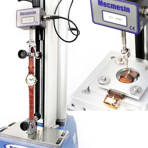 Watch strap spring bar and leather loop tensile strength tests